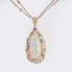 Opal Anhänger mit mehrfarbigen Saphiren, Tsavorithen und Brillanten an Kette. - photo 1