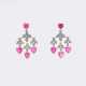 Paart Ohrringe mit Rubin-Herzen und Diamanten. - photo 1