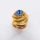Saphir Ring mit Diamant-Besatz. - photo 1