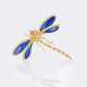 Diamant-Emaille Brosche 'Libelle'. - photo 1