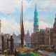 Julius von Ehren (Altona 1864 - Hamburg 1944). Nikolaifleet mit Reimersbrücke und St. Katharinenkirche. - фото 1