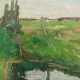 Thomas Herbst (Hamburg 1848 - Hamburg 1915). Marschlandschaft mit Gatter. - photo 1