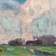 Hans Peter Feddersen (Westerschnatebüll 1848 - Kleiseerkoog 1941). Kleiseerkoog mit Wolkenhimmel. - photo 1