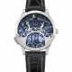 VAN CLEEF & ARPELS. A RARE, ATTRACTIVE AND COMPLICATED 18K WHITE GOLD AUTOMATIC AUTOMATON DOUBLE RETROGRADE WRISTWATCH WITH ENAMEL DIAL - photo 1