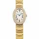 CARTIER. AN ELEGANT 18K GOLD AND DIAMOND-SET BRACELET WATCH - photo 1