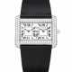 CARTIER. AN 18K WHITE GOLD AND DIAMOND-SET RECTANGULAR DUAL TIME WRISTWATCH - photo 1