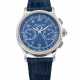 PATEK PHILIPPE. A RARE AND ATTRACTIVE PLATINUM SPLIT SECONDS CHRONOGRAPH WRISTWATCH WITH ENAMEL DIAL AND BREGUET NUMERALS - photo 1