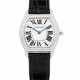 CARTIER. AN 18K WHITE GOLD AND DIAMOND-SET TONNEAU-SHAPED WRISTWATCH - Foto 1 CARTIER. AN 18K WHITE GOLD AND DIAMOND-SET TONNEAU-SHAPED WRISTWATCH - Foto 1