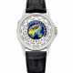 PATEK PHILIPPE. A RARE 18K WHITE GOLD AUTOMATIC WORLD TIME WRISTWATCH WITH CLOISONN&#201; ENAMEL DIAL - photo 1