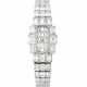 VACHERON CONSTANTIN. A LADY`S MESMERISING AND ATTRACTIVE 18K WHITE GOLD AND EMERALD-CUT DIAMOND-SET BRACELET WATCH - фото 1