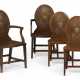 A SET OF FOUR GEORGE III POLYCHROME-DECORATED MAHOGANY HALL CHAIRS - фото 1 A SET OF FOUR GEORGE III POLYCHROME-DECORATED MAHOGANY HALL CHAIRS - фото 1