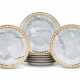 A SET OF EIGHT WORCESTER (BARR, FLIGHT & BARR) PORCELAIN FAUX MARBLE DESSERT PLATES - photo 1