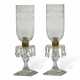 A PAIR OF ENGLISH MOLDED, CUT AND ETCHED GLASS PHOTOPHORES - photo 1