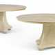 A PAIR OF CREAM-PAINTED AND FAUX-MARBLE DECORATED DINING TABLES - photo 1