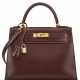 A MARRON D'INDE CALF BOX LEATHER SELLIER KELLY 28 WITH GOLD HARDWARE - photo 1