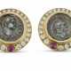 BULGARI COIN, DIAMOND AND RUBY ‘MONETE’ EARRINGS - photo 1