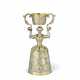 A RARE GERMAN PARCEL-GILT SILVER COIN-SET LARGE WAGER CUP OR JUNGFERNBECHER - фото 1