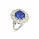 SAPPHIRE AND DIAMOND CLUSTER RING - photo 1