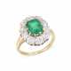 ANTIQUE EMERALD AND DIAMOND RING - photo 1