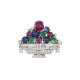 BOUCHERON ART DECO GEM SET AND DIAMOND GIARDINETTO BROOCH - Foto 1