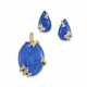GRIMA LAPIS LAZULI AND DIAMOND EARRING AND PENDANT SET, 1990s - photo 1