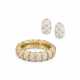 SCHLUMBERGER FOR TIFFANY & CO., WHITE ENAMEL ‘DOT LOSANGE’ BANGLE BRACELET AND 'BANANA' EARRINGS - photo 1