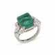 EMERALD AND DIAMOND RING - photo 1