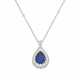 SAPPHIRE AND DIAMOND PENDANT NECKLACE - photo 1