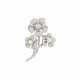CULTURED PEARL AND DIAMOND FLOWER BROOCH - photo 1