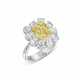 COLOURED DIAMOND AND DIAMOND RING - фото 1