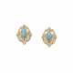 NO RESERVE - BULGARI TURQUISE AND DIAMOND EARRINGS - photo 1