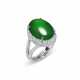 JADEITE AND DIAMOND RING - Foto 1