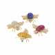 FOUR MULTI-GEM AND DIAMOND BEE BROOCHES - Foto 1