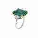 EMERALD AND DIAMOND RING - photo 1