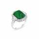 ART DECO EMERALD AND DIAMOND RING - photo 1