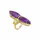 AMETHYST, GREEN QUARTZ, AND COLORED DIAMOND RING - фото 1