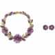 ZADORA SET OF AMETHYST, GREEN BERYL AND DIAMOND 'PANSY' JEWELRY - фото 1