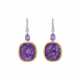 AMETHYST, COLORED DIAMOND AND DIAMOND EARRINGS - Foto 1