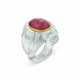 TOURMALINE AND AQUAMARINE RING - Foto 1