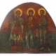 Heiligenikone Griechenland, 19. Jh., drei gereihte… - фото 1