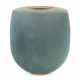 Blaue Keramikvase mit kleinen Quadraten 1991, beig… - photo 1