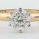 Ring mit Diamant 1960/70er Jahre, Gelbgold/Weißgol… - фото 1