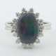 Ring mit Opaltriplette & Diamantenentourage 1960er… - Foto 1