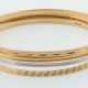 4 Armreifen modern, Gelbgold/Weißgold 750, punzier… - photo 1