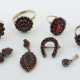 Konvolut Granatschmuck modern, best. aus 4 Ringen,… - photo 1