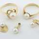 Konvolut Goldschmuck mit Perlen modern, bestehend … - photo 1
