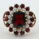 Ring mit Steinen modern, besetzt mit Granaten und … - photo 1