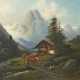 Maler des 19. Jh. ''Alpine Landschaft'', mit Hütte… - photo 1