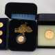 MÜNZANHÄNGER, Die kleinsten Goldmünzen der Welt, mit 14 Karat Kette, 20. Jahrhundert (13) - Foto 1