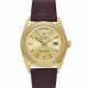 ROLEX, YELLOW GOLD 'DAY-DATE' WITH 'BARK-FINISH' BEZEL, REF. 1807 - photo 1